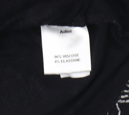 Adini Women's Black Tunic, Size S, 3/4 Sleeve Geometric