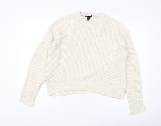 New Look Women's Ivory Pullover Jumper, Size S, Crew Neck