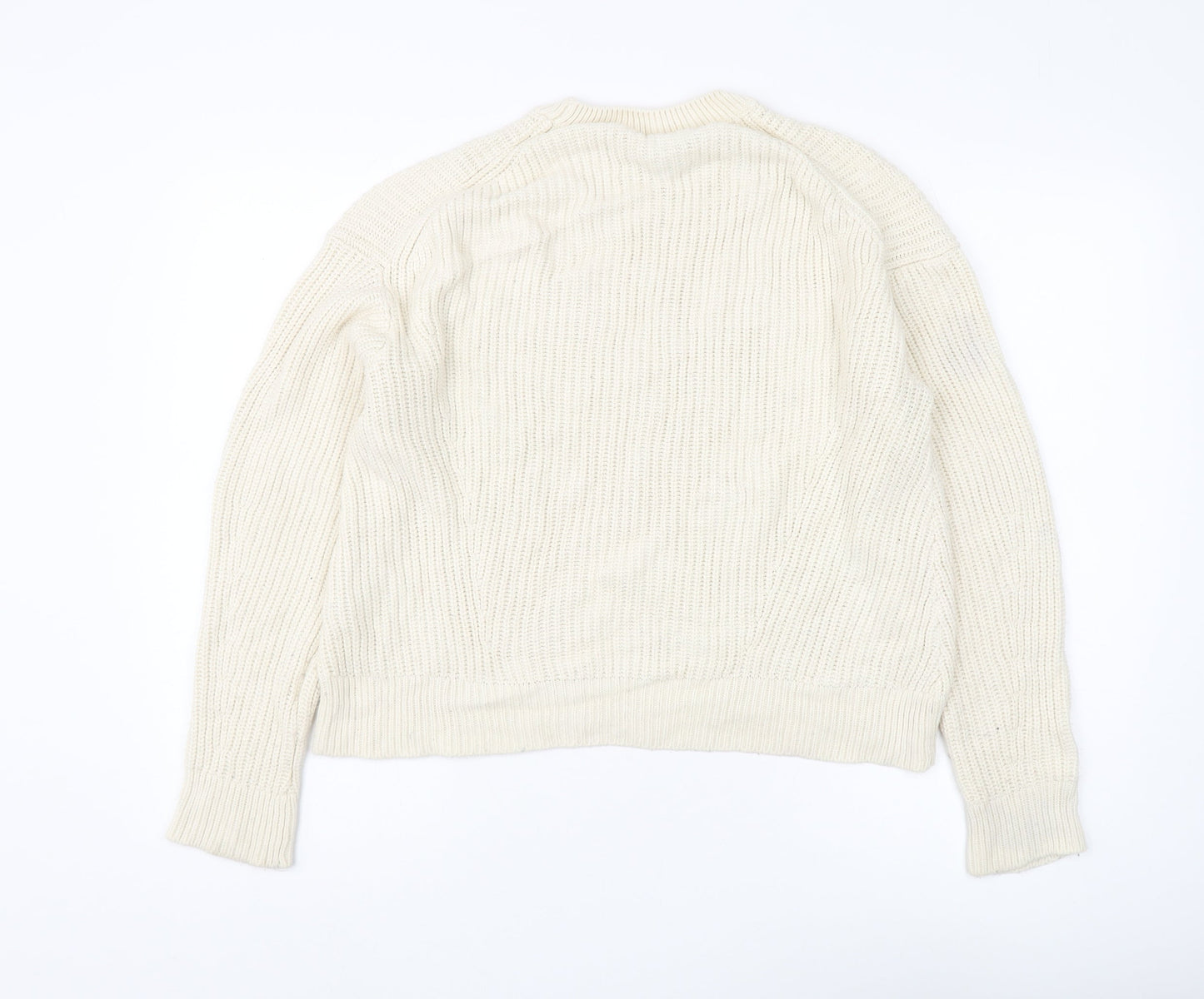 New Look Women's Ivory Pullover Jumper, Size S, Crew Neck