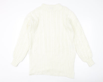 Next Women's White Cable-Knit Pullover Jumper, Size S