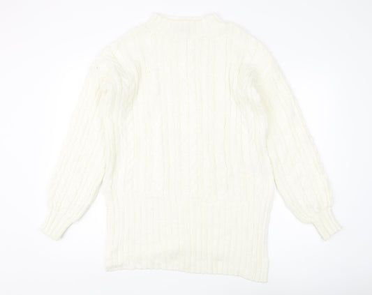 Next Women's White Cable-Knit Pullover Jumper, Size S