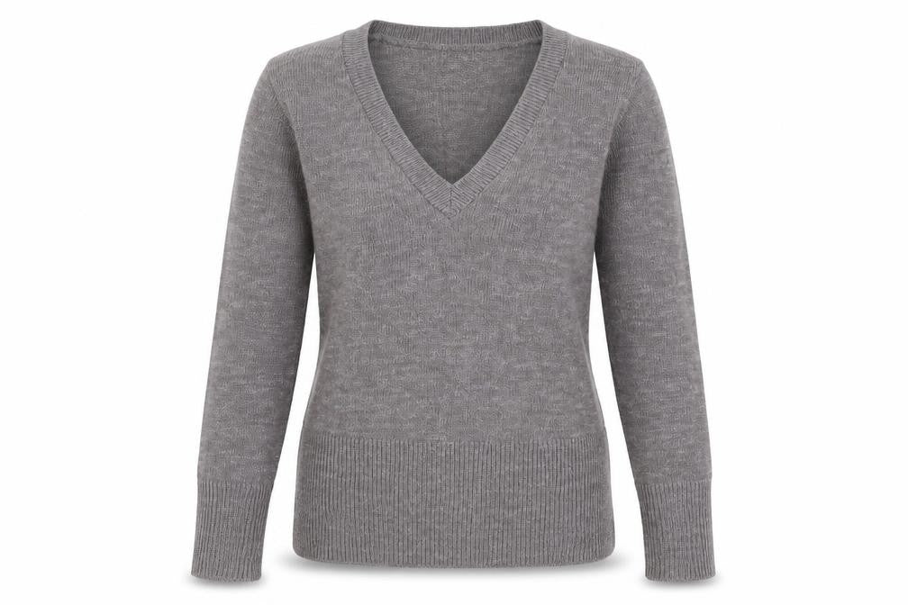 Topshop Women’s Grey V-Neck Pullover Jumper Size 8