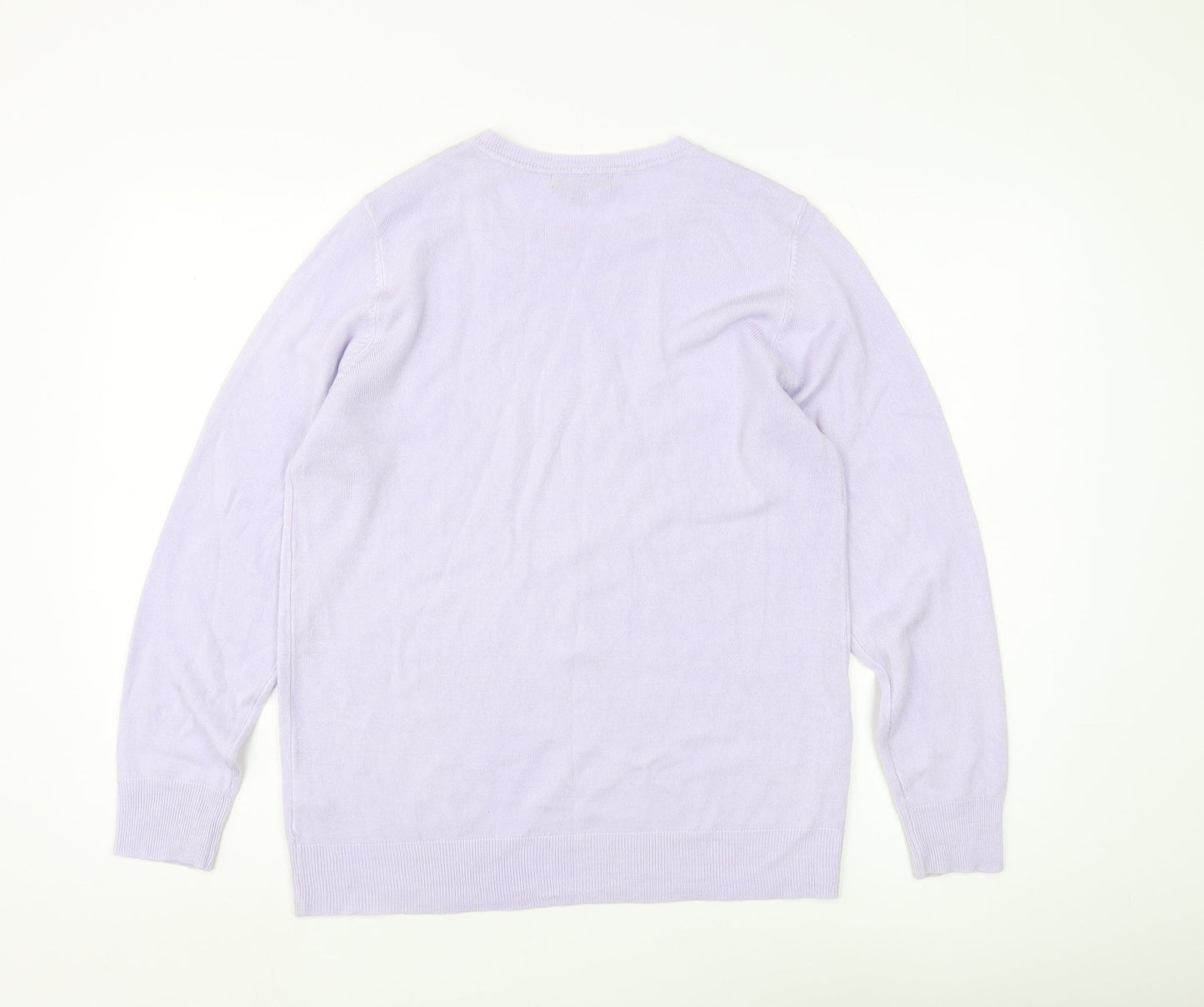 Bonmarché Women's Purple Crew Neck Jumper Size 14
