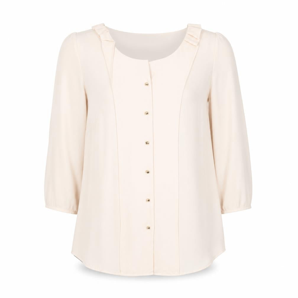 Marks & Spencer Women's Beige 3/4 Sleeve Blouse
