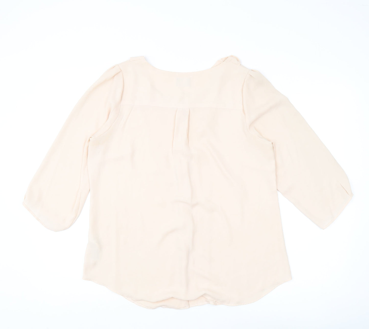 Marks and Spencer Women's Beige 3/4 Sleeve Blouse