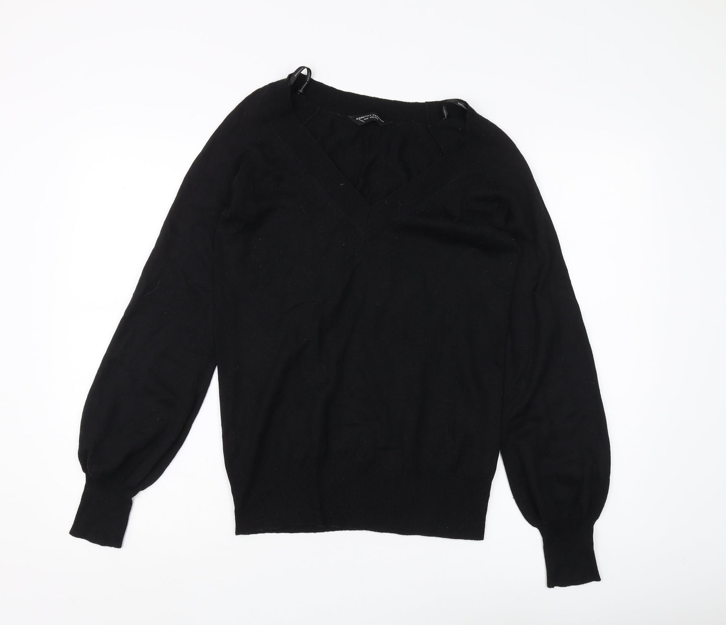 Dorothy Perkins Women's Black V-Neck Jumper Size 10
