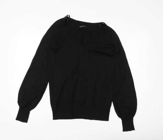 Dorothy Perkins Women's Black V-Neck Jumper Size 10