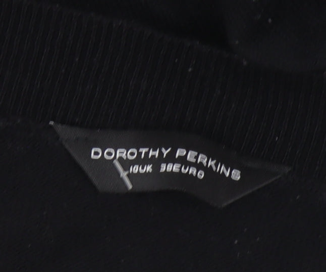 Dorothy Perkins Women's Black V-Neck Jumper Size 10