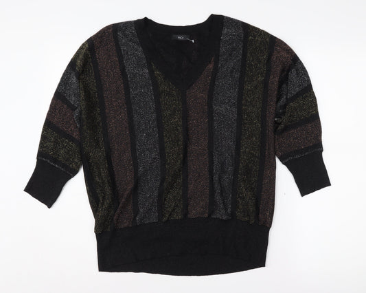 M&Co Women's Multicolour Striped Pullover Jumper Size 14