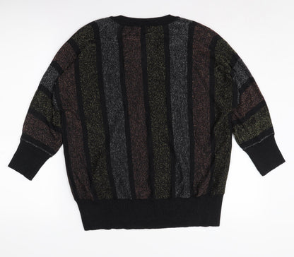 M&Co Women's Multicolour Striped Pullover Jumper Size 14