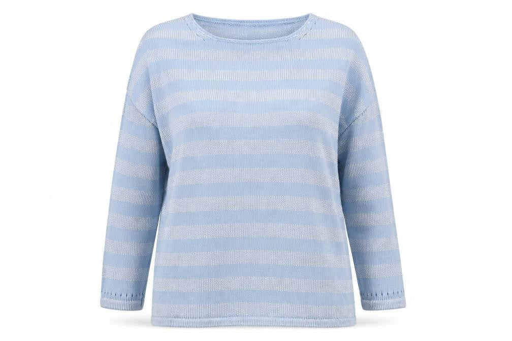 Richards Women's Blue Striped Pullover Jumper L