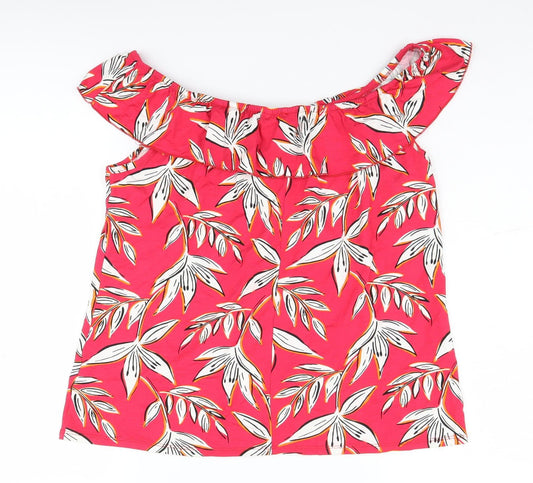 Roman Women's Red Floral Off the Shoulder Blouse
