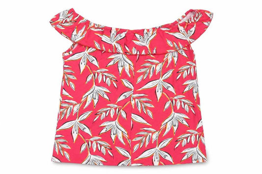 Roman Women's Red Floral Off the Shoulder Blouse
