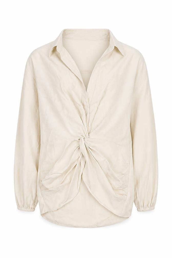 River Island Women's Beige Wrap Blouse Size 8