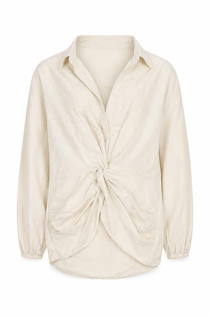 River Island Women's Beige Wrap Blouse Size 8