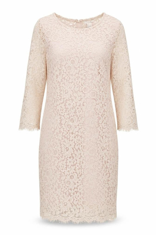 H&M Women's Beige Floral Lace Sheath Dress Size 12