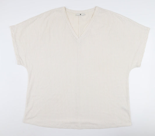 By Very Women's Beige V-Neck Blouse Size 20