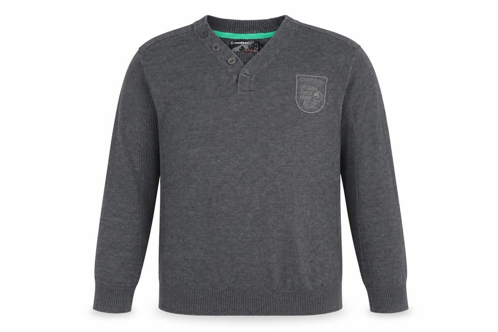 mondaca Men's Grey Henley Jumper XL