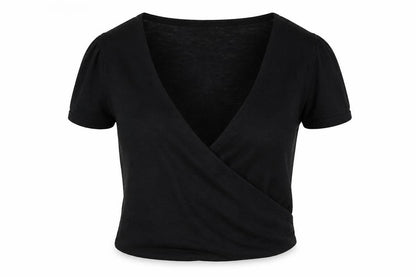 Wallis Petite Black Wrap Jumper - Women's M Knit V-Neck