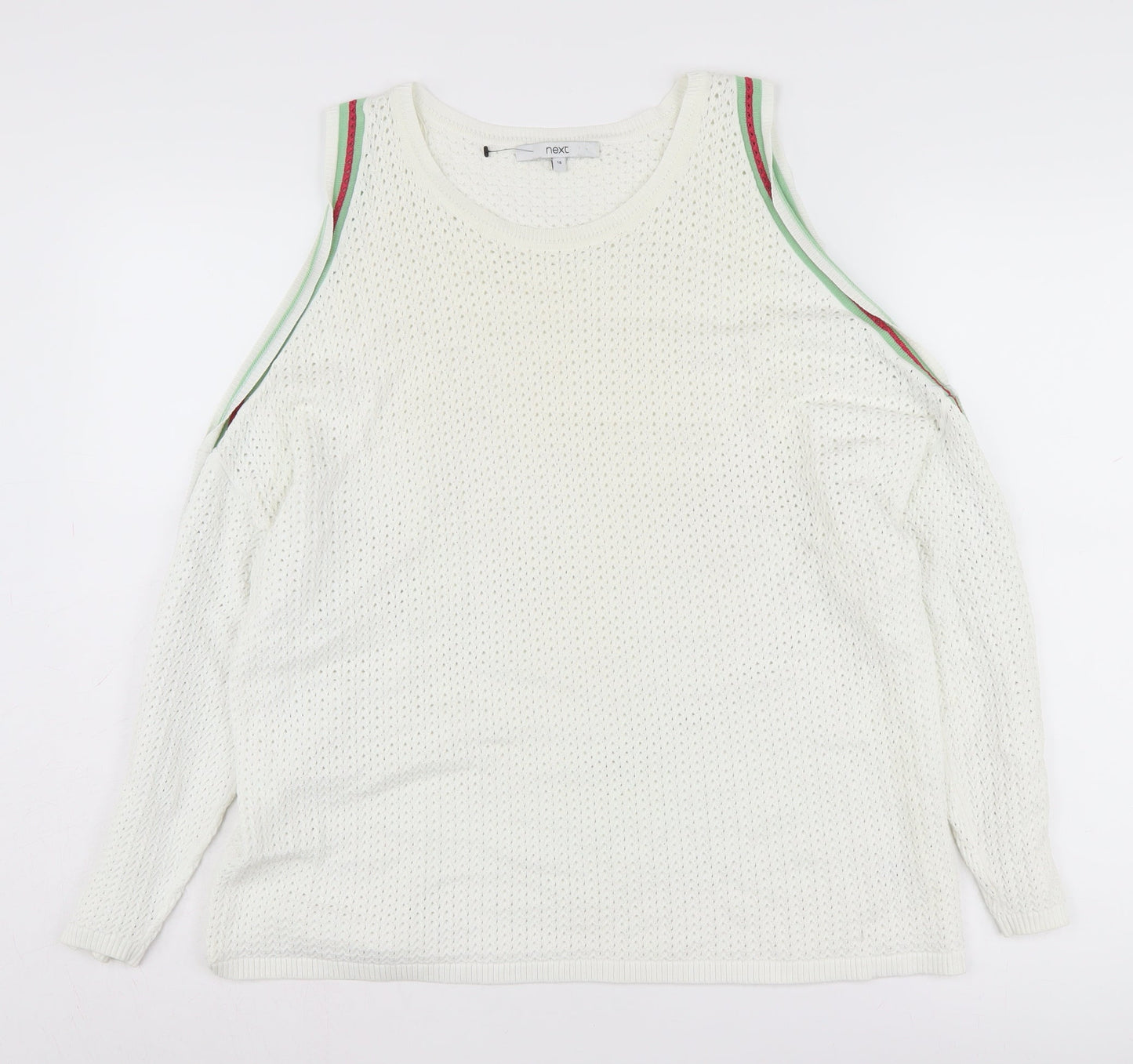 Next Women's White Sleeveless Pullover Jumper Size 16