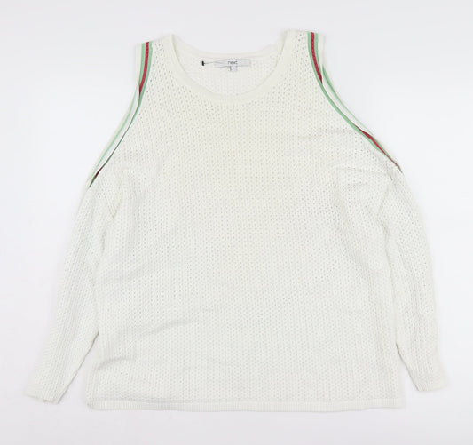 Next Women's White Sleeveless Pullover Jumper Size 16