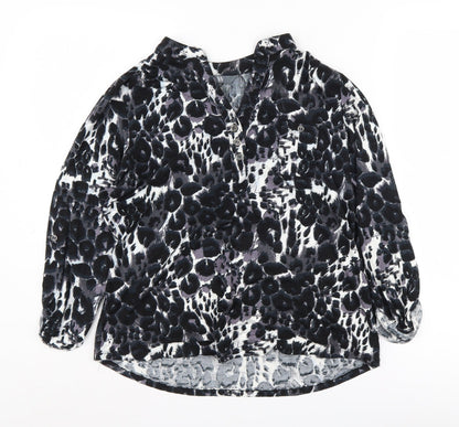 BHS Women's Black Animal Print Blouse Size 16