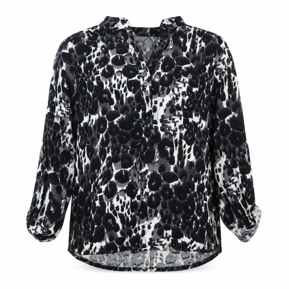 BHS Women's Black Animal Print Blouse Size 16