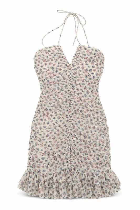 Zara Women's Multicoloured Floral Halter Slip Dress, Size 8