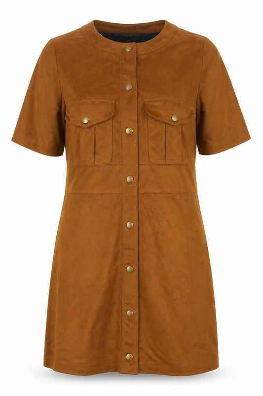 Zara Women’s Brown Button Shift Dress Size M