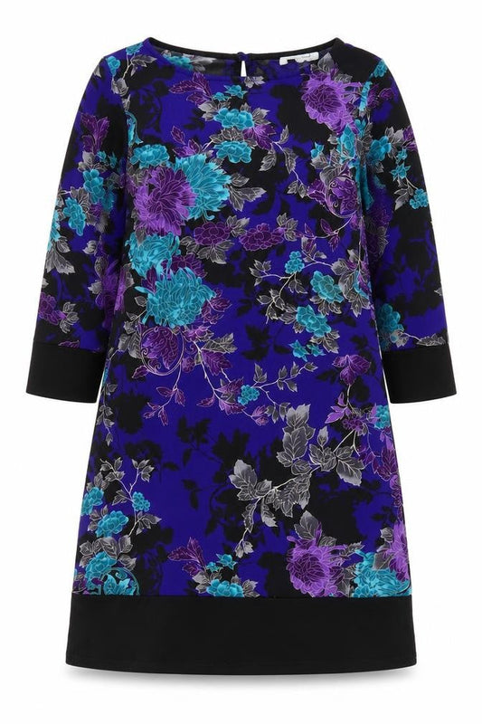 New Look Women's Multicoloured Floral Shift Dress Size 10