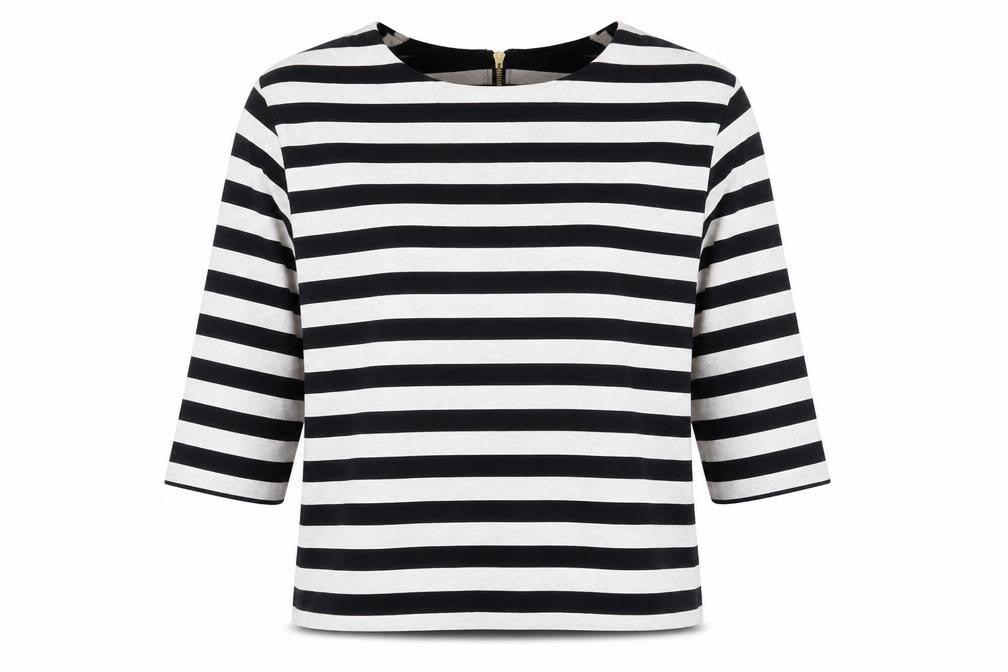 H&M Women's Black Striped Pullover Sweatshirt, Size L