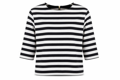 H&M Women's Black Striped Pullover Sweatshirt, Size L