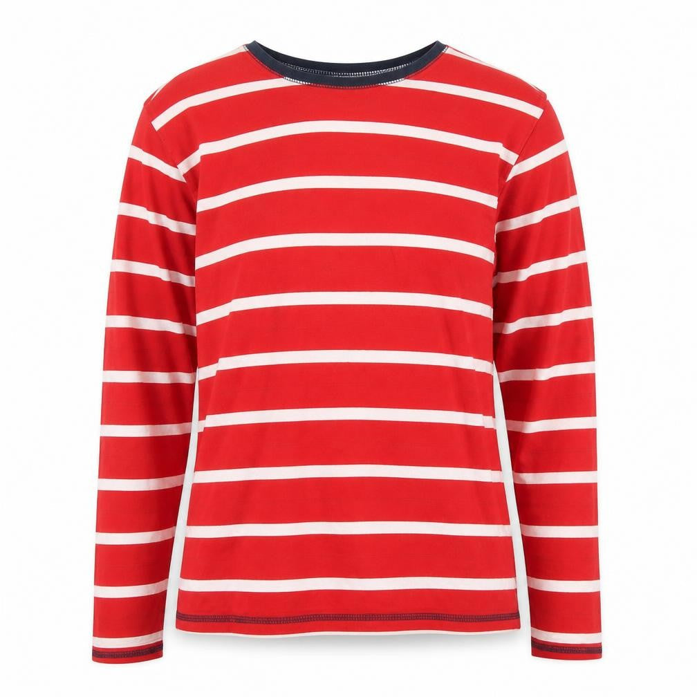 Cotton Traders Red Striped Jersey T-Shirt S