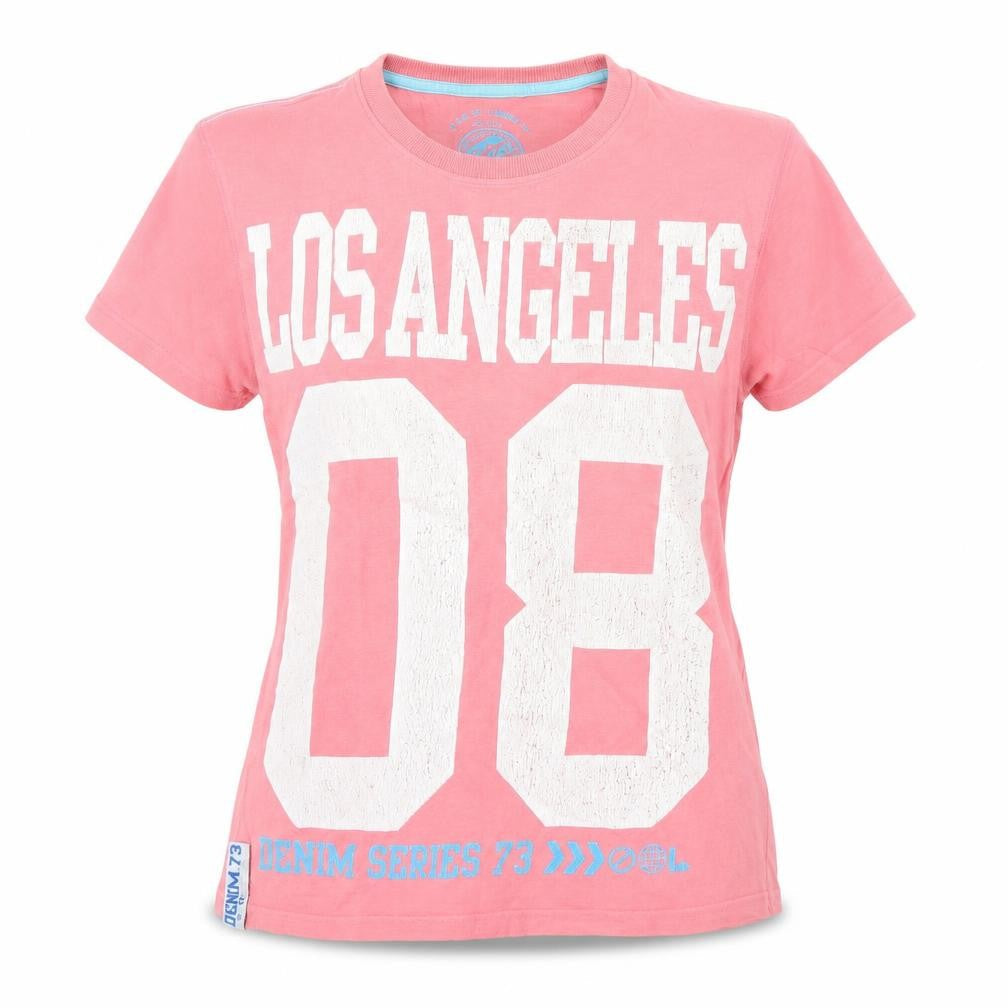 Denim 73 Pink Unisex T-Shirt, M, City Print, Cotton