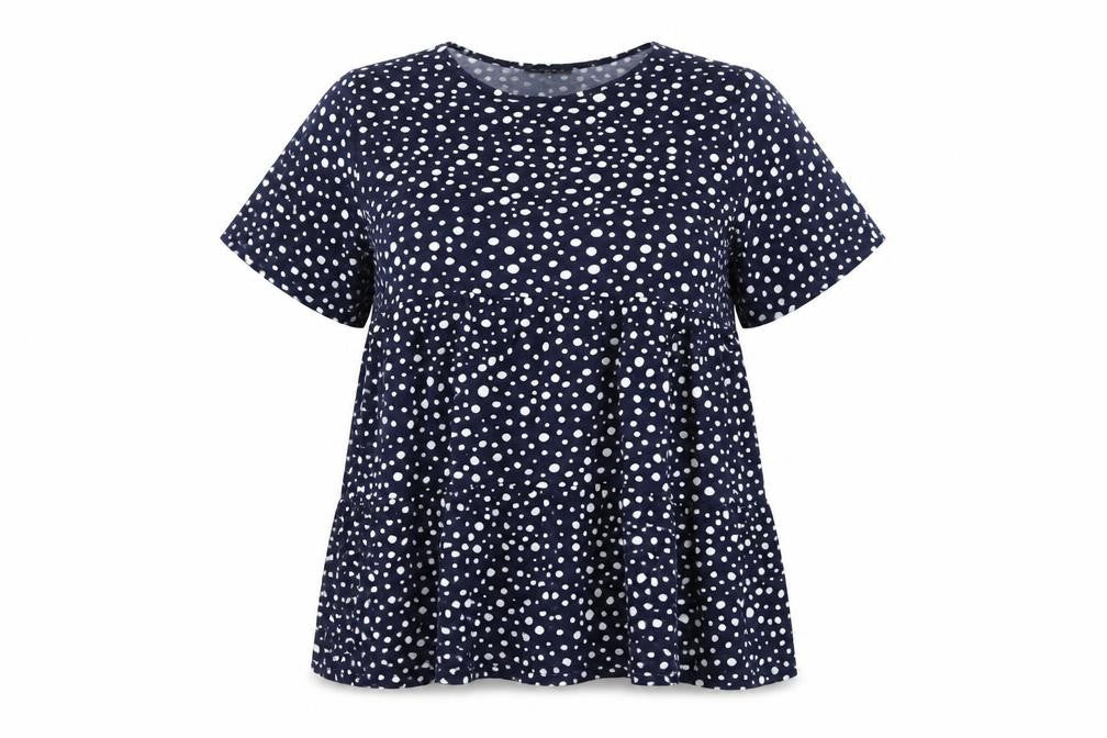 Blue Vanilla Women's Blue Polka Dot Tunic Blouse Size 20
