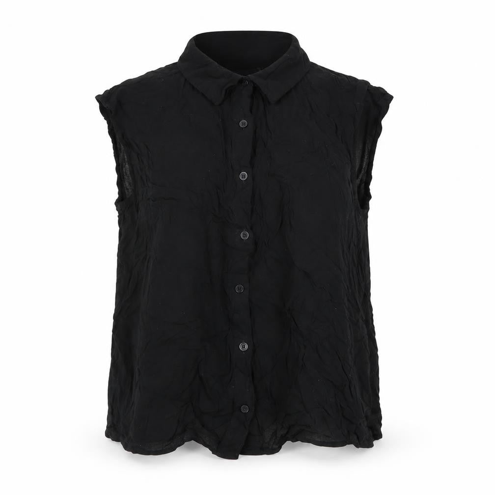 ASOS Women's Black Sleeveless Button-Up Top, Size 10