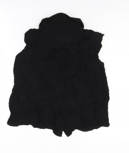 Back view of ASOS Women's Black Sleeveless Button-Up Top, size 10