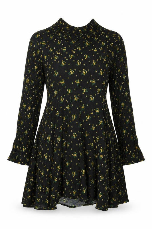 Warehouse Women's Black Floral Dress Size 8
