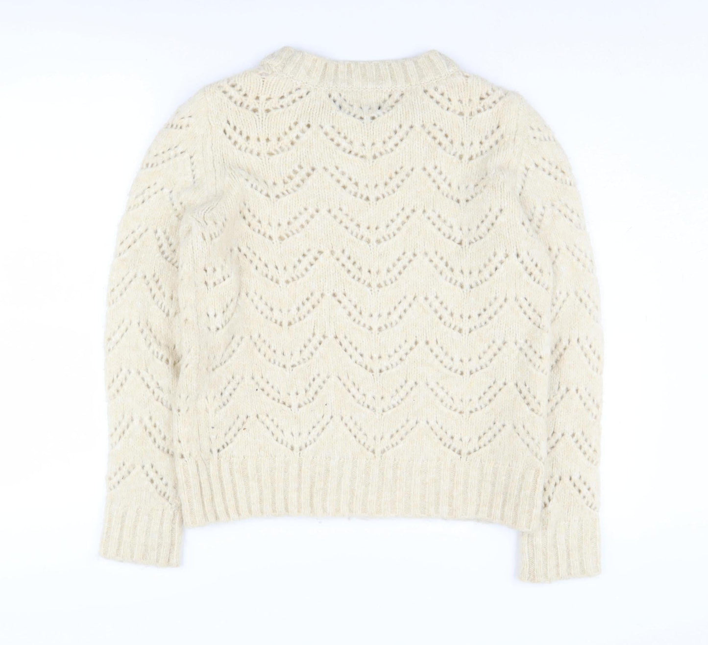 Pieces Women's Beige Knit Pullover Jumper XS