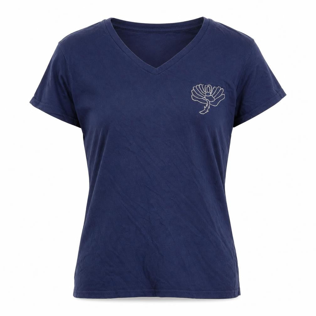 Yorkshire CCC Women's Blue V-Neck T-Shirt