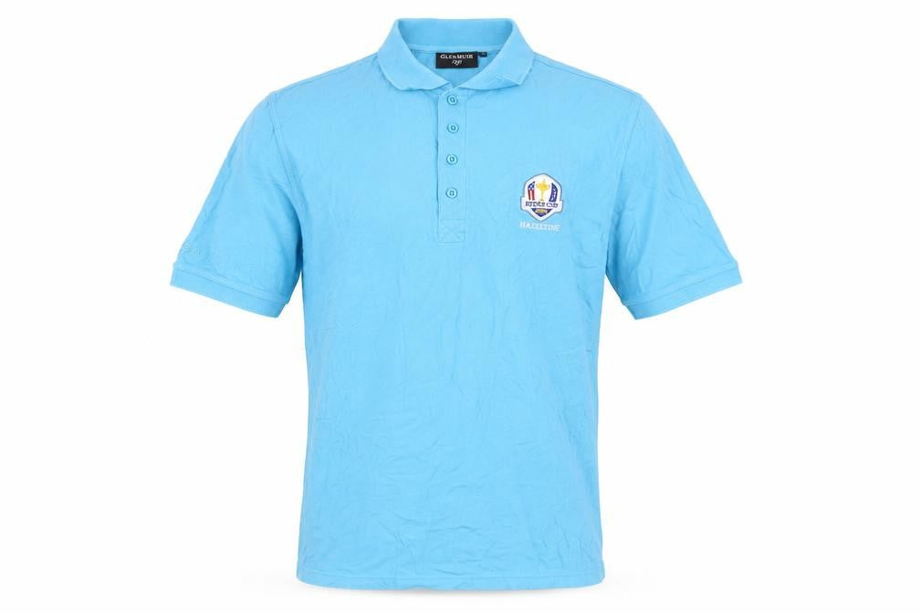 Glenmuir Men's Blue Polo Shirt Medium Short Sleeve Cotton