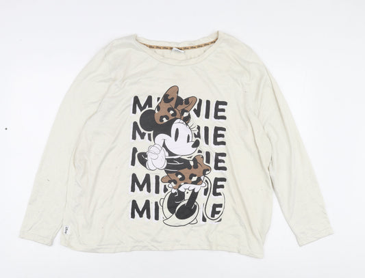 Disney Women's Ivory Minnie Mouse Long Sleeve T-Shirt