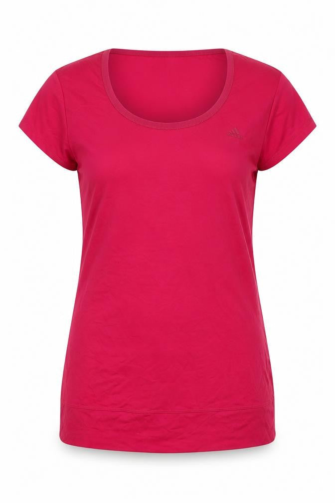 Adidas Pink Women's T-Shirt, Size 14, Round Neck Basic