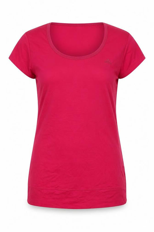Adidas Pink Women's T-Shirt, Size 14, Round Neck Basic