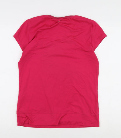 Back view of Adidas Pink Women's T-Shirt, size 14, Round Neck Basic