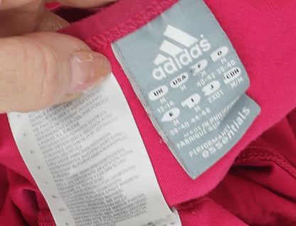 Close-up detail of Adidas Pink Women's T-Shirt, size 14, Round Neck Basic