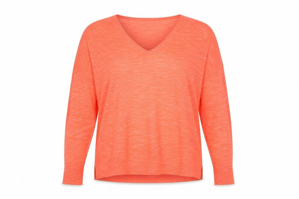 Mint Velvet Women's Orange V-Neck Pullover Jumper XS