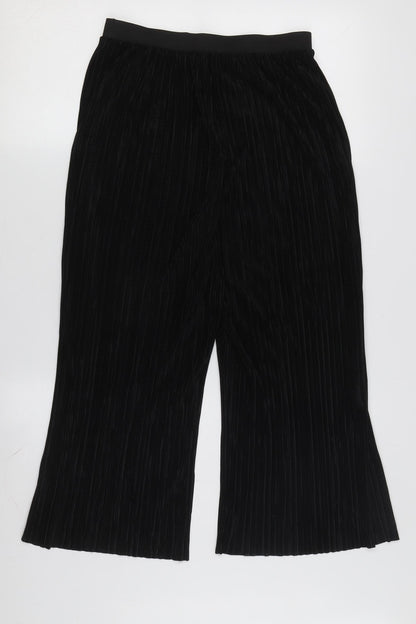 Back view of Red Herring Women's Black Wide-Leg Trousers, size 10