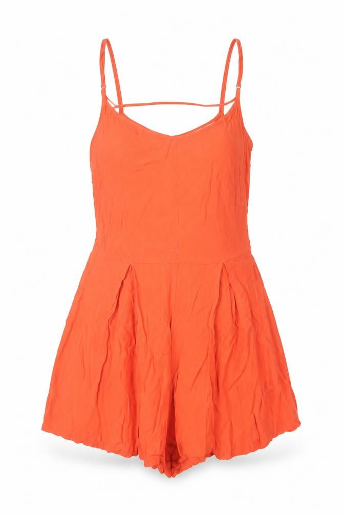 MINKPINK Women's Orange XS V-Neck Playsuit