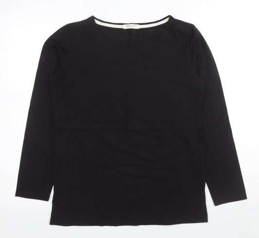 SMALLSHOW Women's Black M Round Neck Long Sleeve T-Shirt
